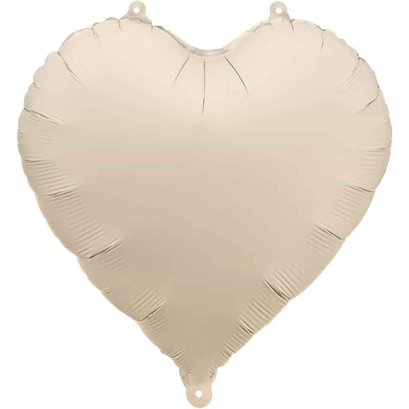 45cm LIGHT WARM GREY HEART FOIL BALLOON