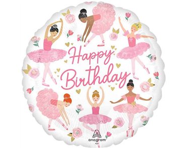 18in BALLERINA GIRL BIRTHDAY FOIL BALLOON