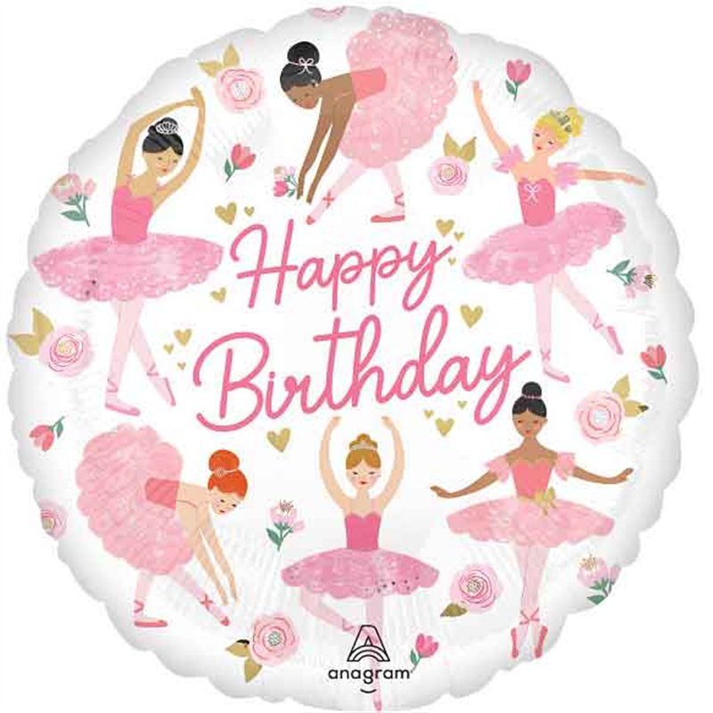 18in BALLERINA GIRL BIRTHDAY FOIL BALLOON