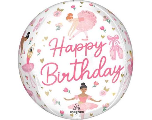 BALLERINA GIRL BIRTHDAY ORBZ FOIL BALLOON