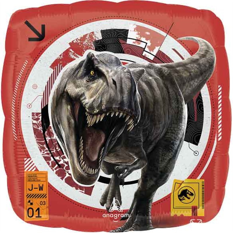 18in JURASSIC WORLD REBIRTH SQUARE FOIL BALLOON