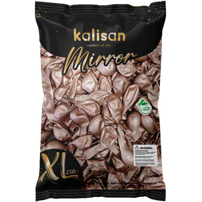 250PK 12in MIRROR ROSE GOLD KALISAN LATEX