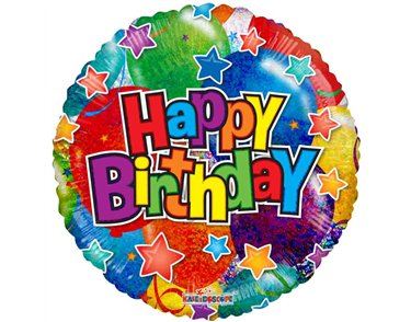 18in HAPPY BIRTHDAY HOLOGRAPHIC FOIL BALLOON