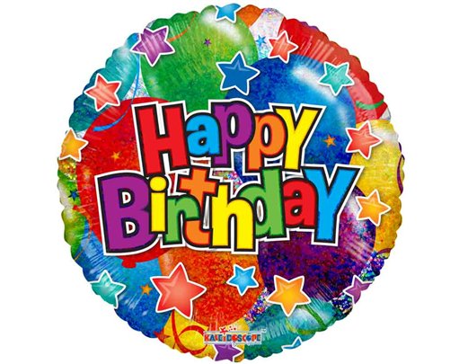 18in HAPPY BIRTHDAY HOLOGRAPHIC FOIL BALLOON