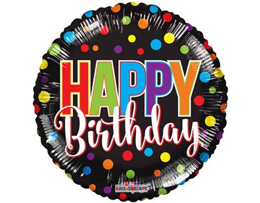 18in BIRTHDAY DOTS FOIL BALLOON