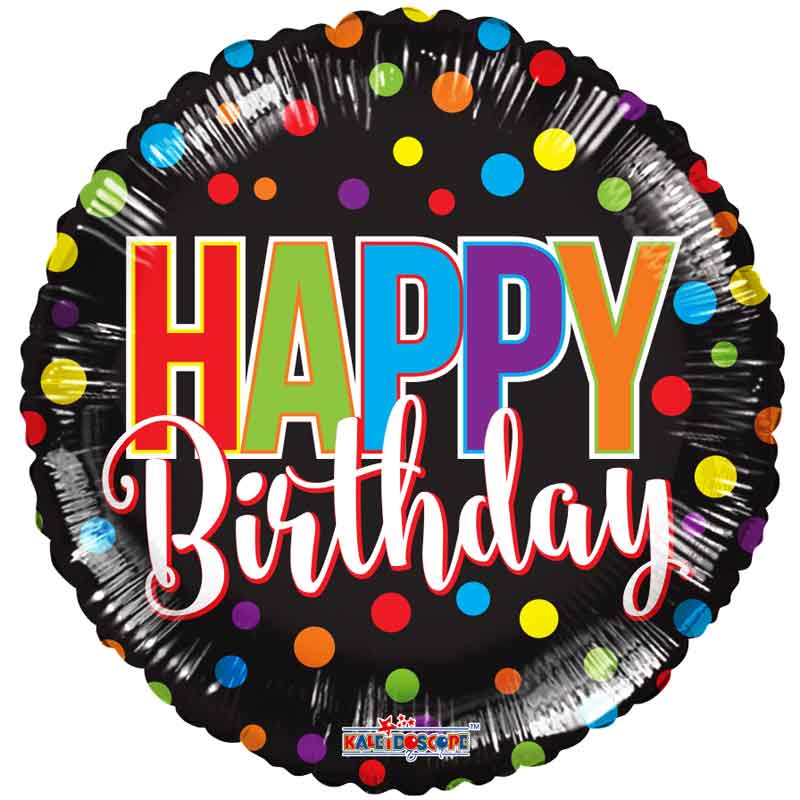 18in BIRTHDAY DOTS FOIL BALLOON