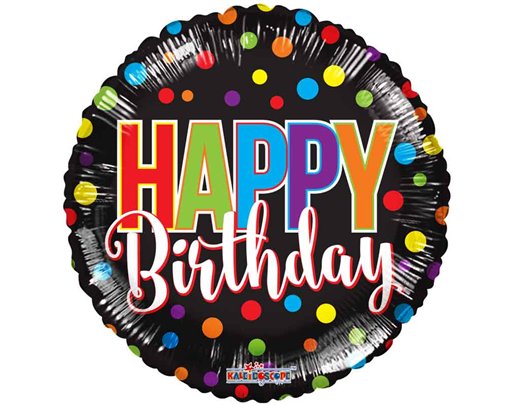 18in BIRTHDAY DOTS FOIL BALLOON