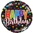 18in BIRTHDAY DOTS FOIL BALLOON