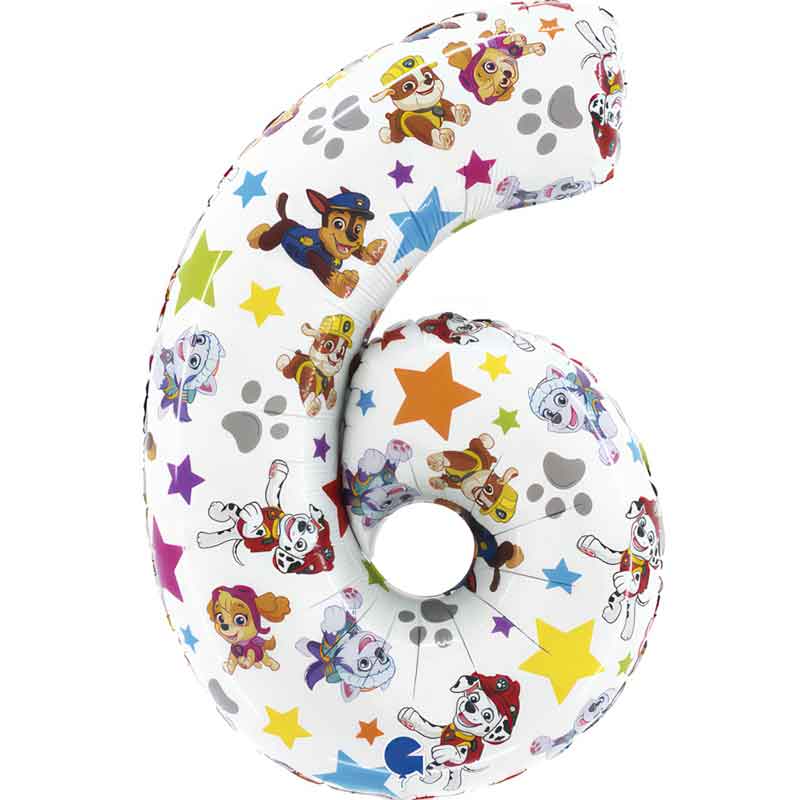 26in NUMBER 6 PAW PATROL FOIL BALLOON