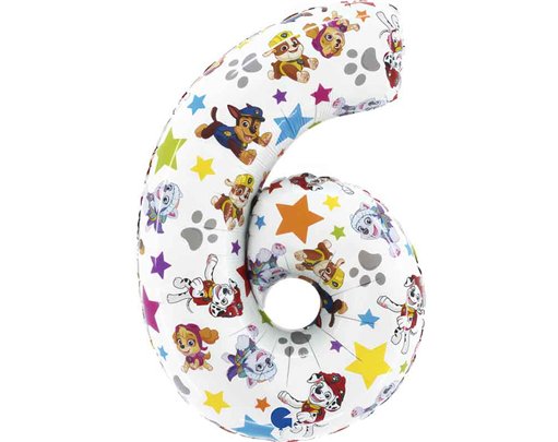 26in NUMBER 6 PAW PATROL FOIL BALLOON