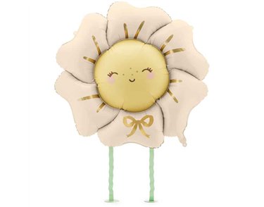 LIGHT BEIGE FOWER FOIL BALLOON