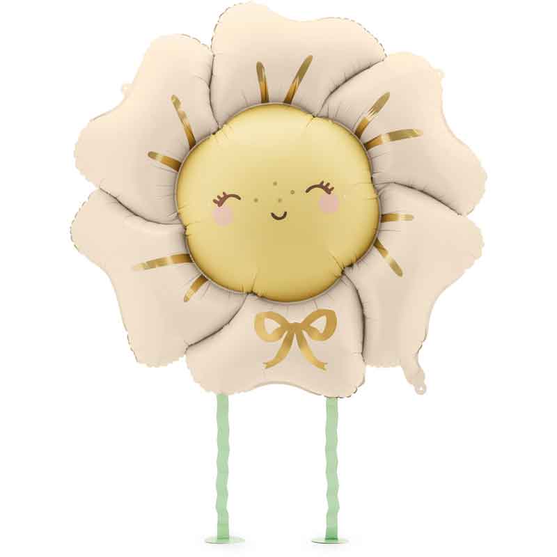 LIGHT BEIGE FOWER FOIL BALLOON