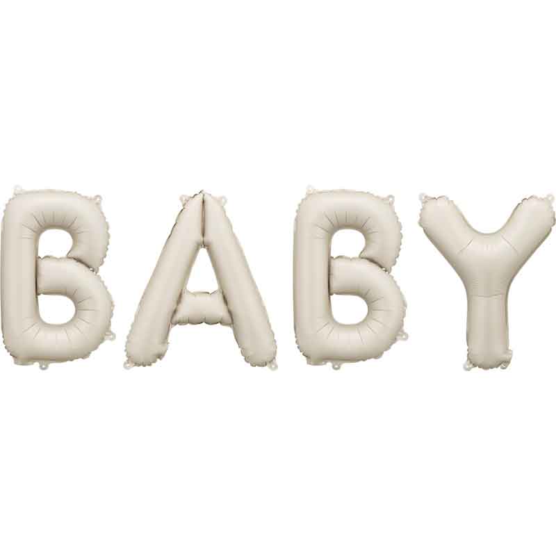 BABY BEIGE FOIL BALLOON AIR FILL LETTER KIT