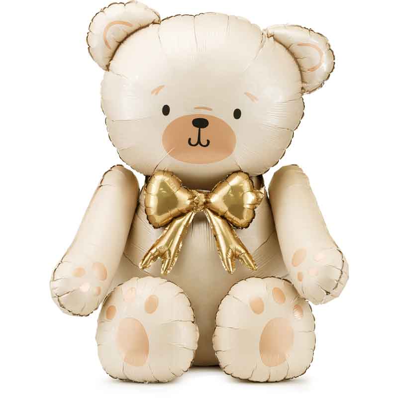 CREAM BEAR SHAPED FOIL BALLOON BEAR