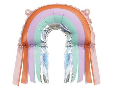 3PK RAINBOW WITH FRINGES AIR FILL FOIL BALLOONS