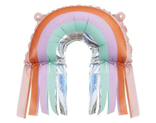 3PK RAINBOW WITH FRINGES AIR FILL FOIL BALLOONS