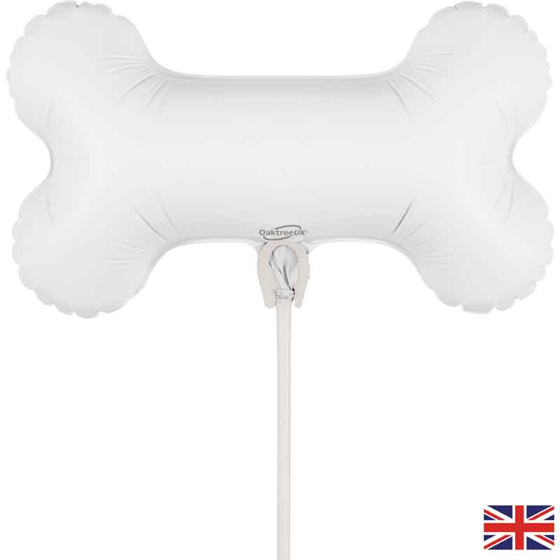 13in DOG BONE AIR FILL FOIL BALLOON PACKAGED WITH SELF SEAL VALVE