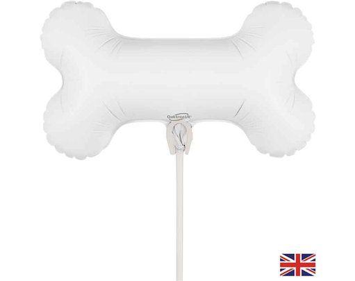 13in DOG BONE AIR FILL FOIL BALLOON PACKAGED WITH SELF SEAL VALVE