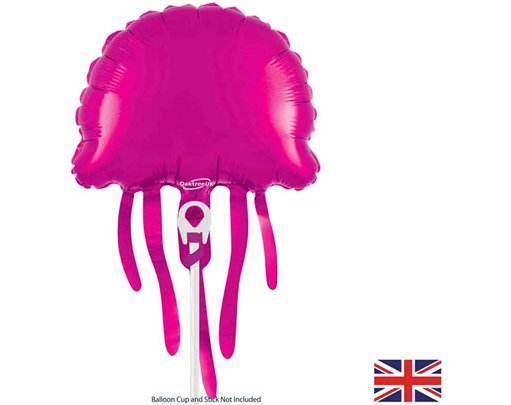 9x16in JELLYFISH PINK AIR FILL FOIL BALLOON PACKAGED WITH SELF SEAL VALVE
