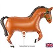 15.5in HORSE BROWN AIR FILL FOIL BALLOON PACKAGED WITH SELF SEAL VALVE