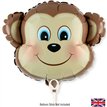 10in CUTE MONKEY METALLIC AIR FILL FOIL BALLOON PACKAGED WITH SELF SEAL VALVE