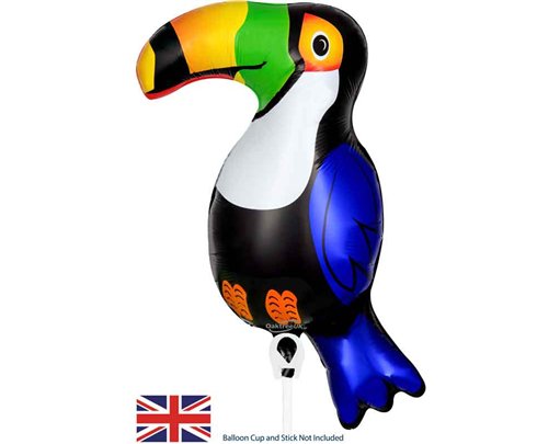 15in TOUCAN METALLIC AIR FILL FOIL BALLOON PACKAGED  WITH SELF SEAL VALVE