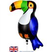 15in TOUCAN METALLIC AIR FILL FOIL BALLOON PACKAGED  WITH SELF SEAL VALVE