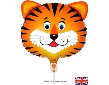 9in TIGER AIR FILL FOIL BALLOON PACKAGED WITH SELF SEAL VALVE