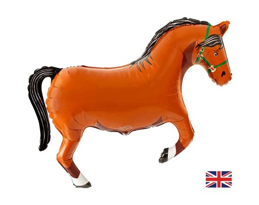 35in BROWN HORSE SHAPED FOIL BALLOON