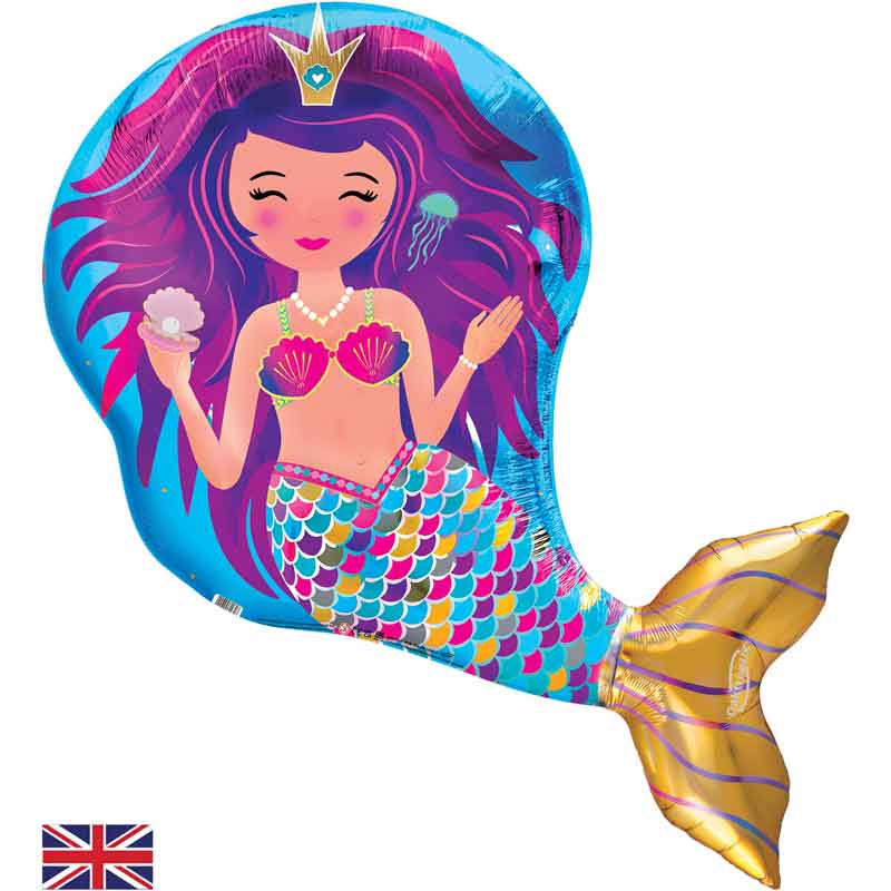 35in IRIDESCENT MERMAID SHAPED FOIL BALLOON