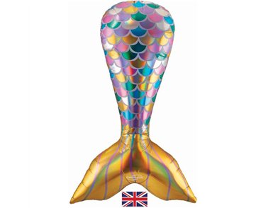 37in IRIDESCENT MERMAID TAIL SHAPED FOIL BALLOON