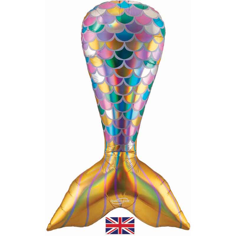 37in IRIDESCENT MERMAID TAIL SHAPED FOIL BALLOON