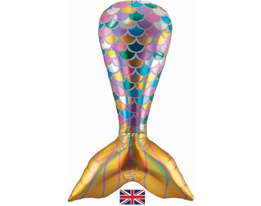 37in IRIDESCENT MERMAID TAIL SHAPED FOIL BALLOON