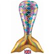 37in IRIDESCENT MERMAID TAIL SHAPED FOIL BALLOON