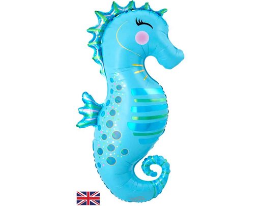 40in IRIDESCENT SEAHORSE SHAPED FOIL BALLOON