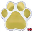 20in WHITE/GOLD LARGE PAW PRINT SHAPED FOIL BALLOON