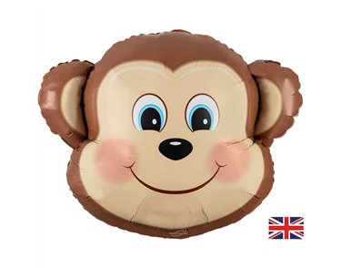 25in CUTE MONKEY METALLIC SHAPED FOIL BALLOON