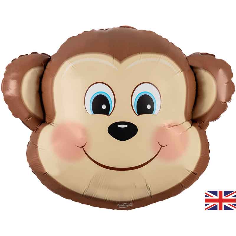 25in CUTE MONKEY METALLIC SHAPED FOIL BALLOON