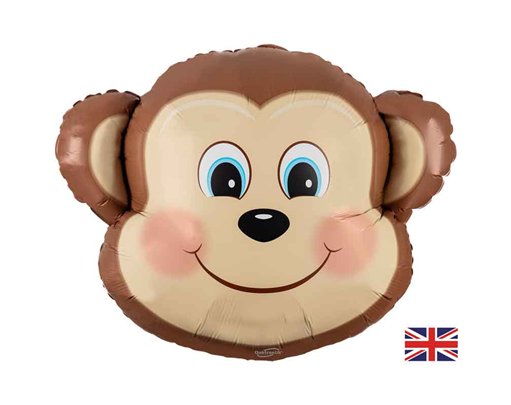 25in CUTE MONKEY METALLIC SHAPED FOIL BALLOON