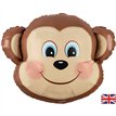 25in CUTE MONKEY METALLIC SHAPED FOIL BALLOON