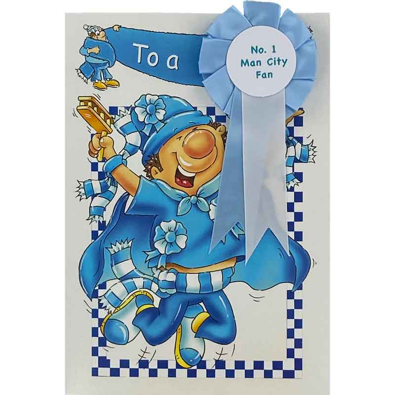 C75 NO.1 MAN CITY FAN ROSETTE CARD  6S