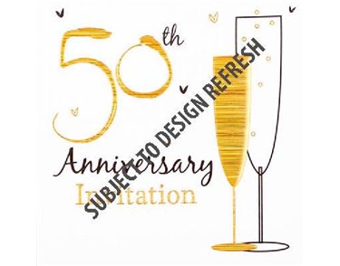 (6) GOLDEN ANNI INVITATION CARDS  6S