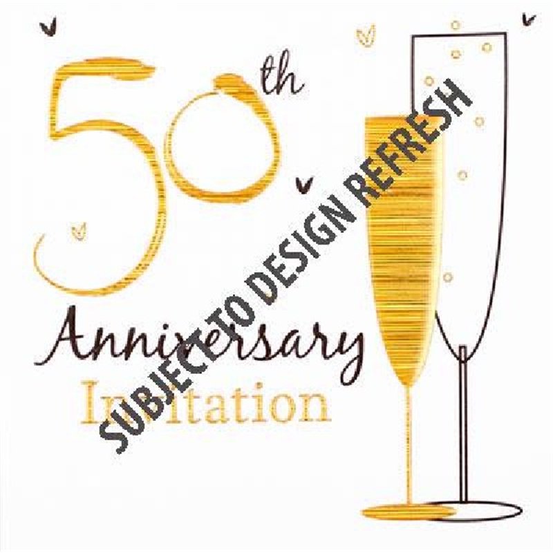 (6) GOLDEN ANNI INVITATION CARDS  6S