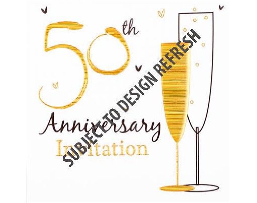 (6) GOLDEN ANNI INVITATION CARDS  6S