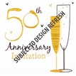 (6) GOLDEN ANNI INVITATION CARDS  6S