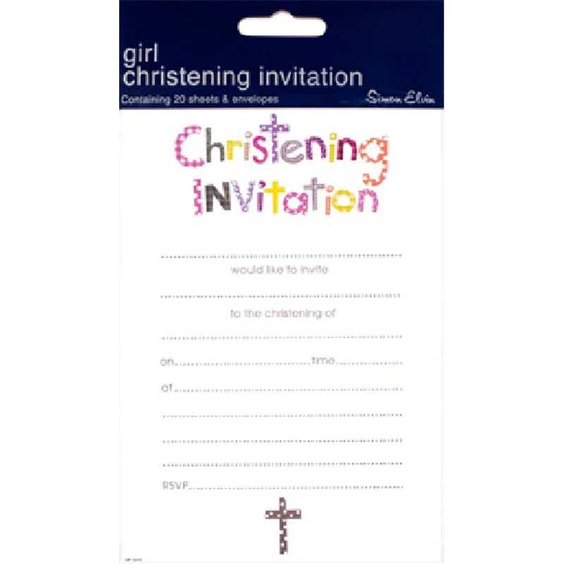 GIRL CHRISTENING INVITES PAD  10S