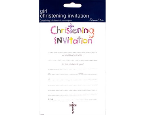GIRL CHRISTENING INVITES PAD  10S