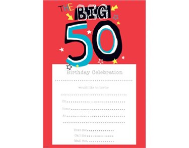 (20) 50TH MALE INVITES PAD  10S
