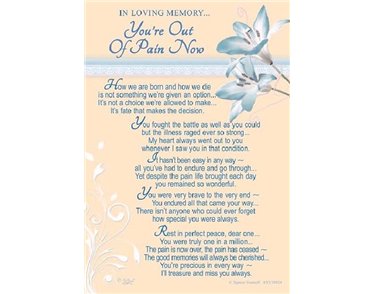 C35 OUT OF PAIN GRAVESIDE CARD  6S
