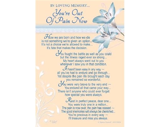 C35 OUT OF PAIN GRAVESIDE CARD  6S